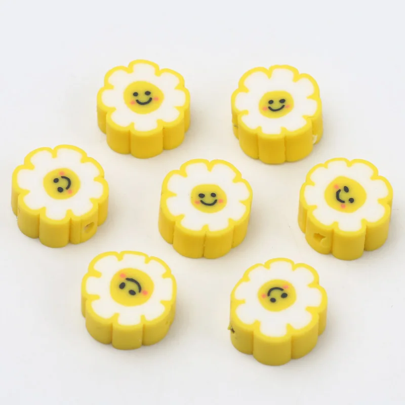 BaoQian 20/50/100pcs Yellow Pineapple Beads Polymer Clay Beads Handmade  Spacer Beads For Jewelry Making Diy Bracelet Accessories