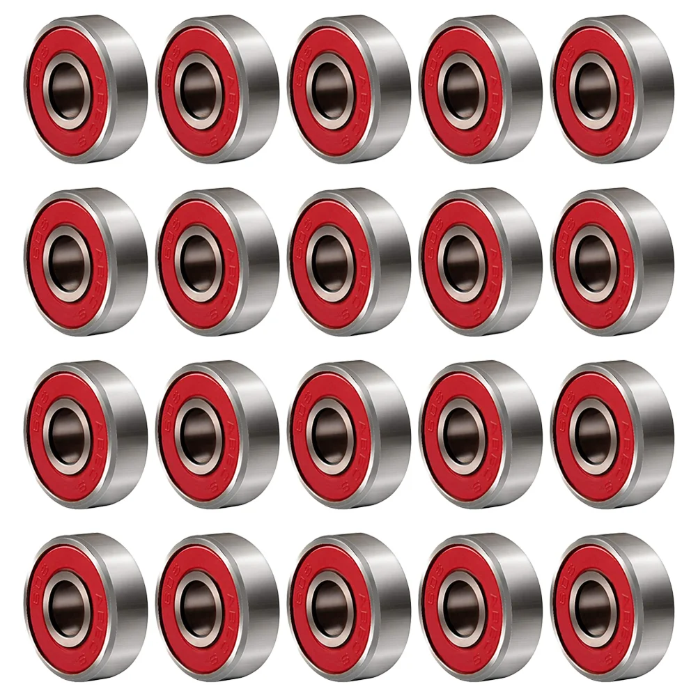 

20pcs 608 2RS Inline Bearings, Double Rubber Sealed Shielded Anti- rust Skateboard Wheel Bearing Sealed -