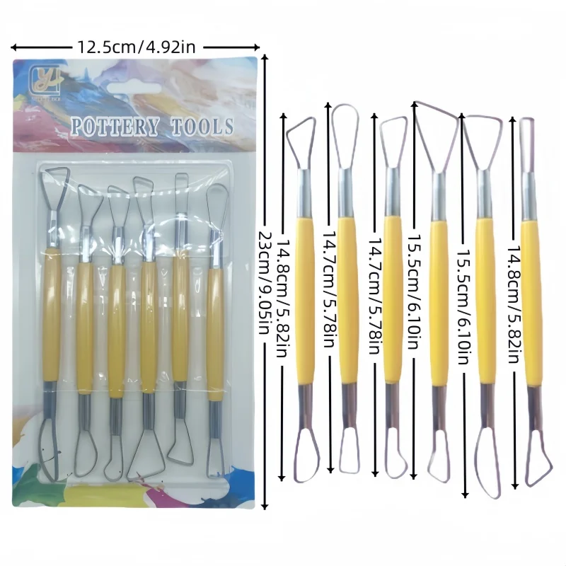 Stone-plastic clay tools 6-piece plastic scraper Pottery polymer clay flat wire knife Plasticine DIY carving knife polymer clay tools pottery tools clay sculpting tools pottery sculpting tools clay craft tool