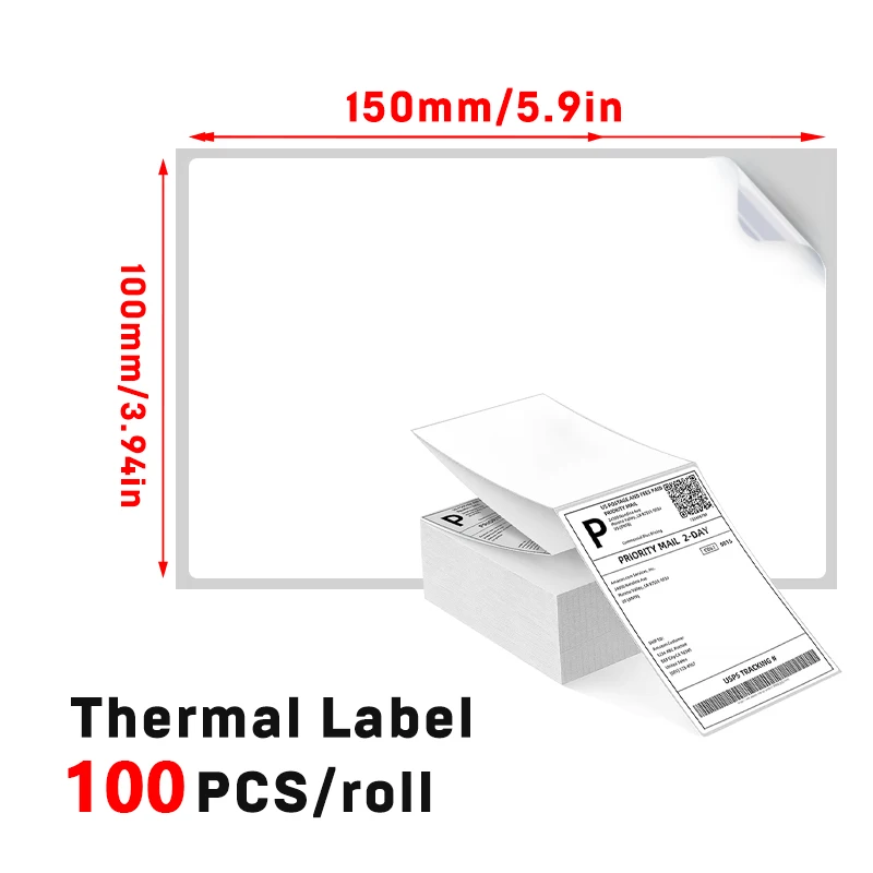 תוויות תרמיות בגודל 4X6 אינץ' נייר 100/500 דפים תוויות תרמיות מדבקה למשלוח תרמי עבור DHL UPS Express LOGO תווית ברקוד הדפסה