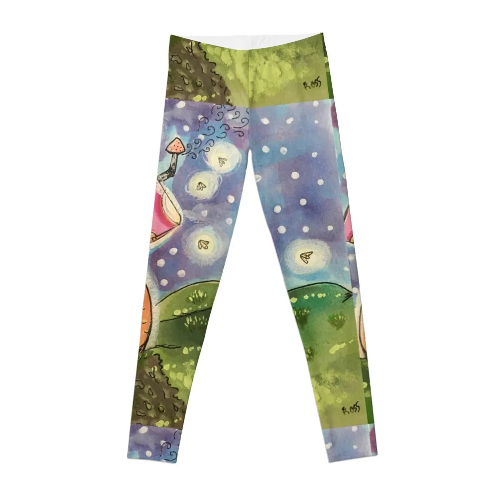 

Mushroom House and Fireflies Leggings Women's trousers fitness set gym Sports female Female legging pants Womens Leggings