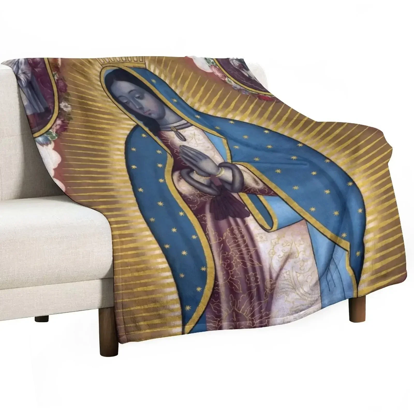 

Virgin of Guadalupe (c 1700) Throw Blanket Hairys Cute Soft Beds Beach Blankets