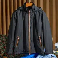 Veste à capuche KITON pour homme, nouvelle collection automne-hiver, style old money, tendance, col montant, fermeture éclair, décontractée, en cuir patchwork. 1