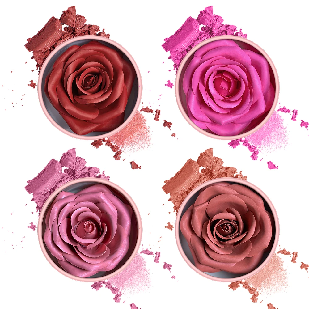 Makeup Blush 3D Petal Rose 4 colors Gift Highlighter Rare Beauty Rubor Forma Rosa Real Rose Flower Shimmer