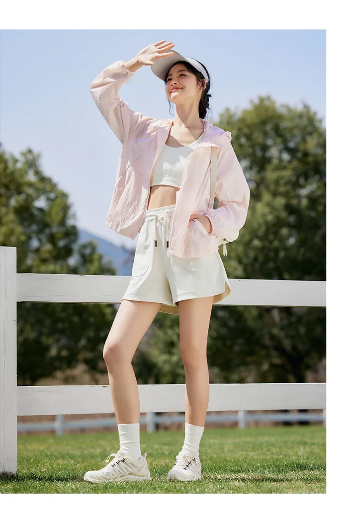 Jacket Women Splicing Mesh Hooded Jacket Loose Summer New Texture Cooling Sunscreen Clothes Hundred