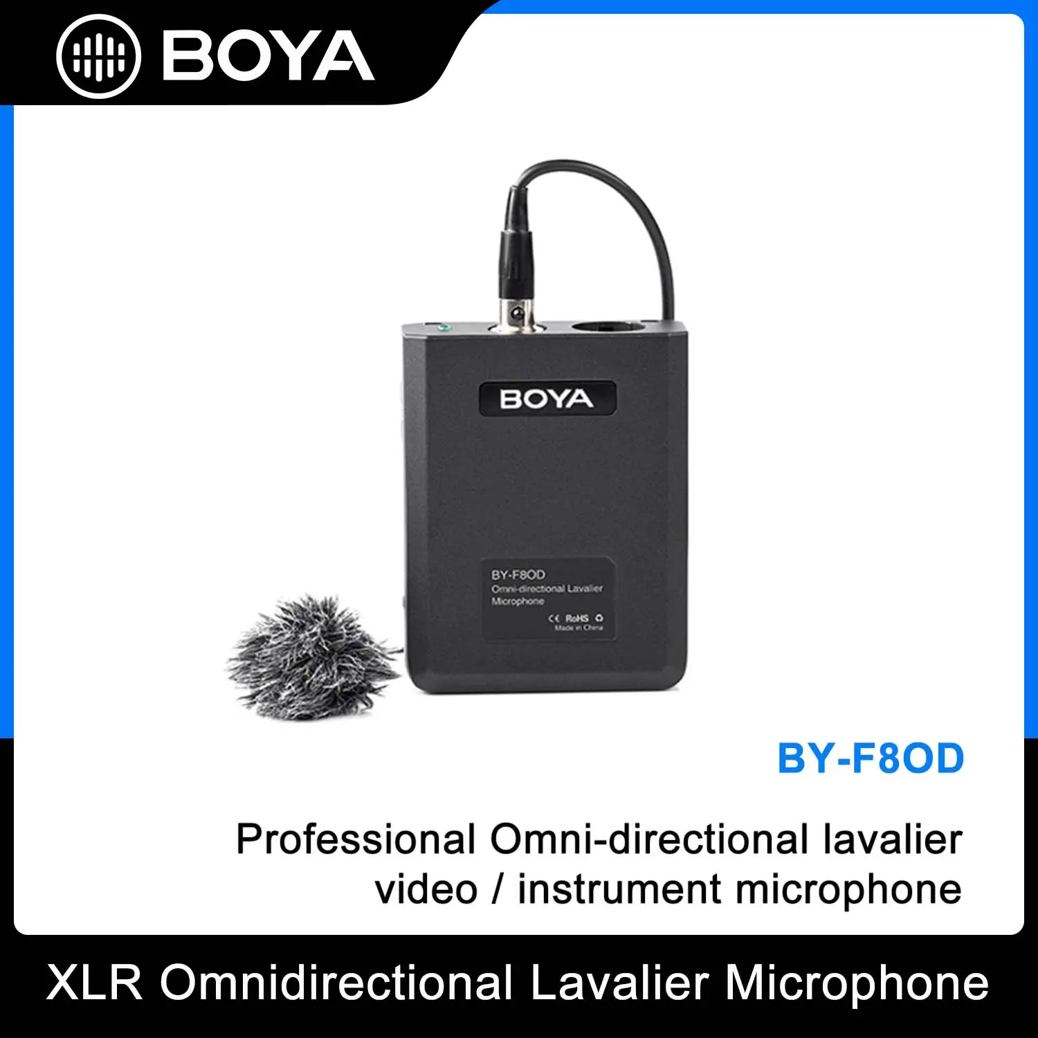 

BOYA BY-F8OD XLR Omnidirectional Lavalier Microphone for DSLR Camera Sony Panasonic Camcorder Vocal & Acoustic Guitar Video Film