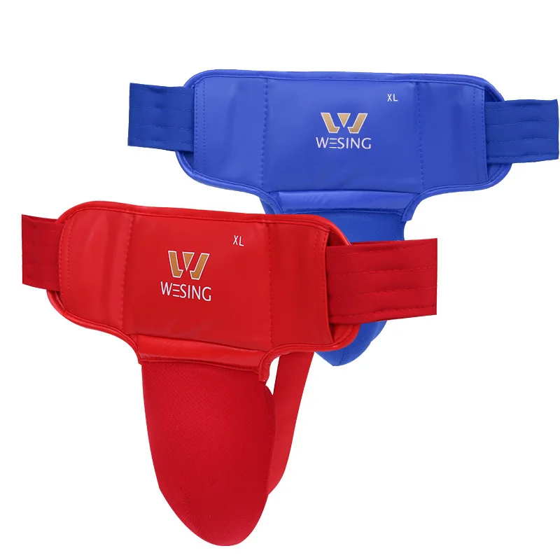 Wesing Male Female Kids Adults Sanda Muay Thai Groin Guard Jockstraps MMA Kickboxing Martial Art Crotch Protective Gear EO