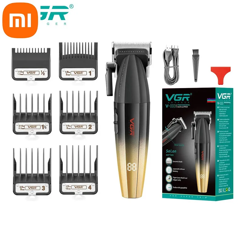 

Xiaomi Hair Clipper Electric Hair Cutting Machine Adjustable Hair Trimmer Cordless Barber Haircut 9000 RPM Clipper for Men V-003