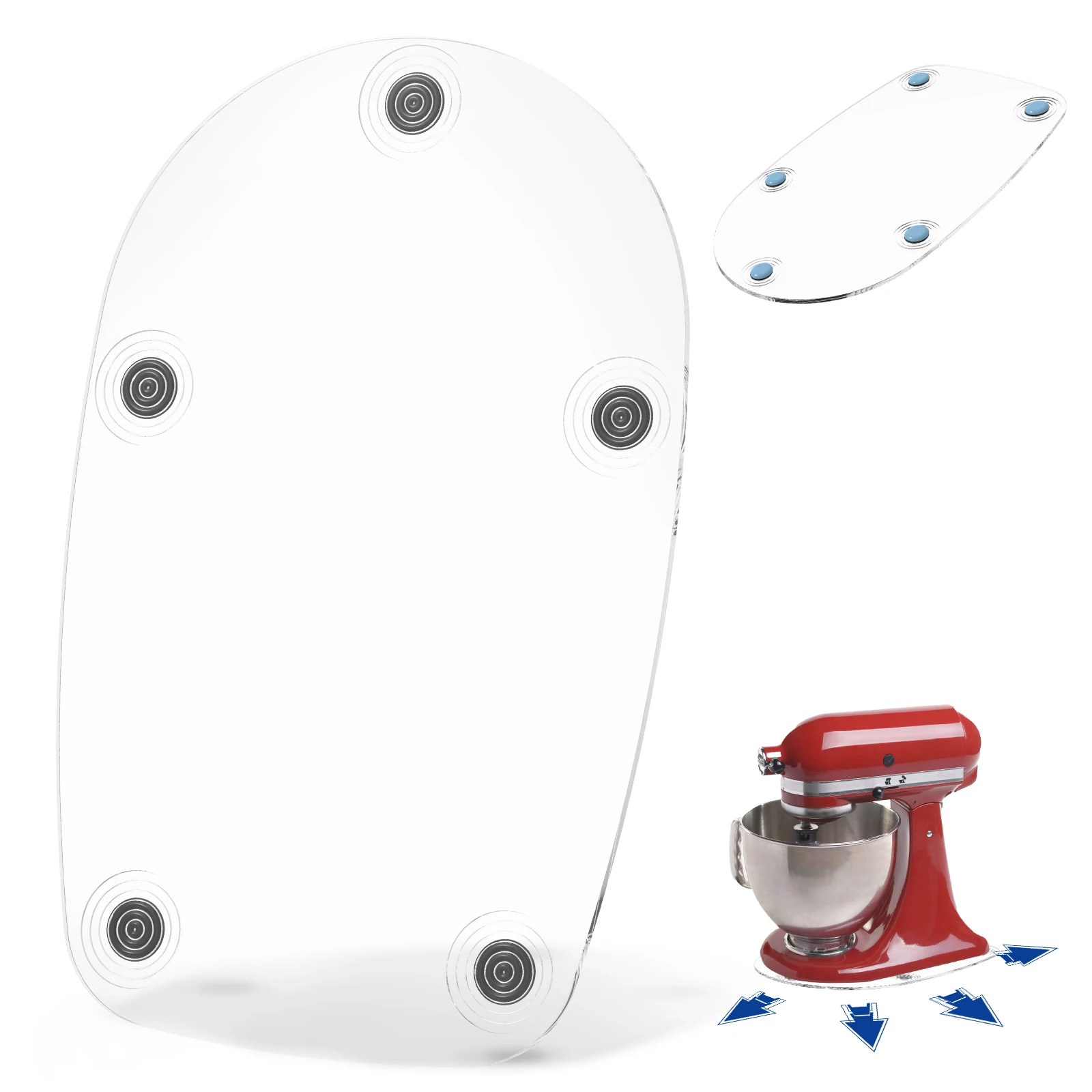 Supports De Fixation Mixeur KitchenAid – Lot De 4, Compatible Accessoires Batteur, Crochet, Fouet – Installation Vis Ou Adhésif (Blanc)