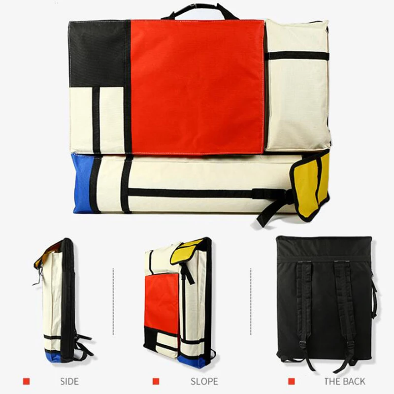4K Colorful Fashion Portable Painting Board Bag Backpack Carry Case Drawing Easel Bag Waterproof Board Carrying Sketchpad Bag