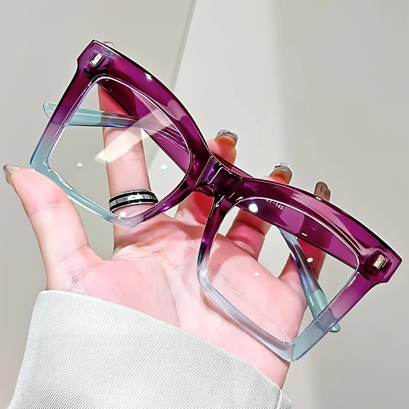 New Style Reading Glasses for Women Oversized Frame Square Prescription Glasses Blocking Blue Light Presbyopic Eyeglasses - 3