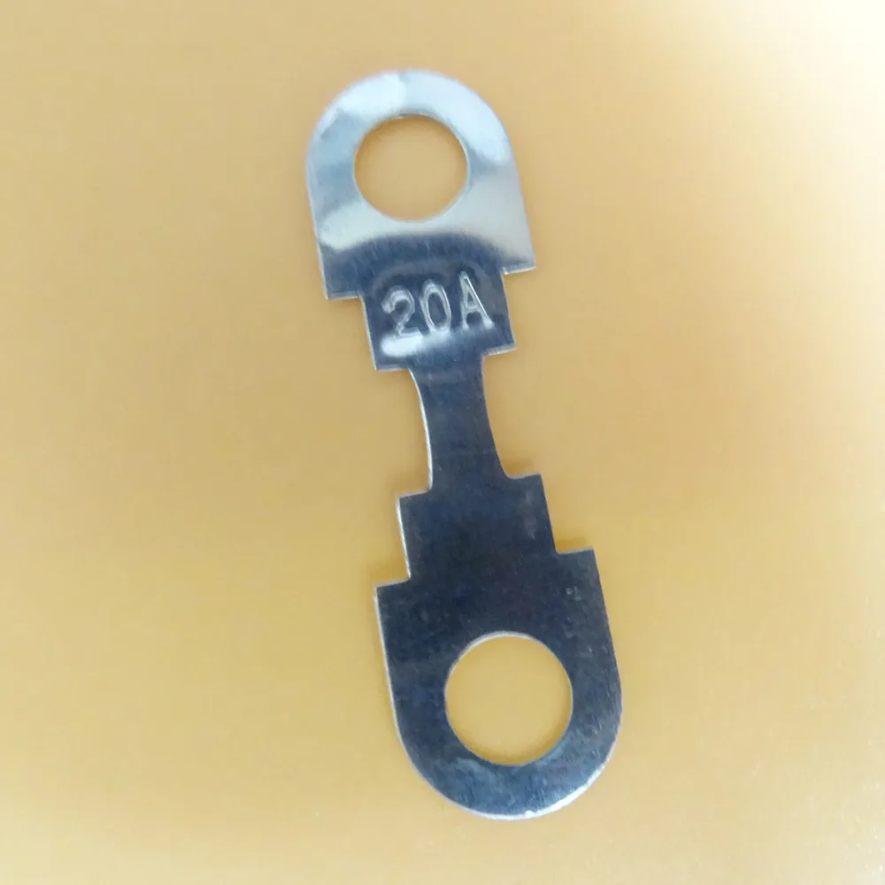 Chip de fusible de tipo plano para coche, inserto de batería, tipo perno de  horquilla, aleación de Zinc de alta corriente 20A 30A 40A 50A 60A 70A 80A  100A 110A 150A, 1