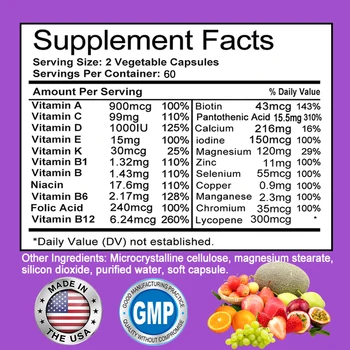 Men's Multivitamin - Supports Circulation, Muscle Growth & Immune System, Vitamin & Mineral Supplement, 120 Capsules 6