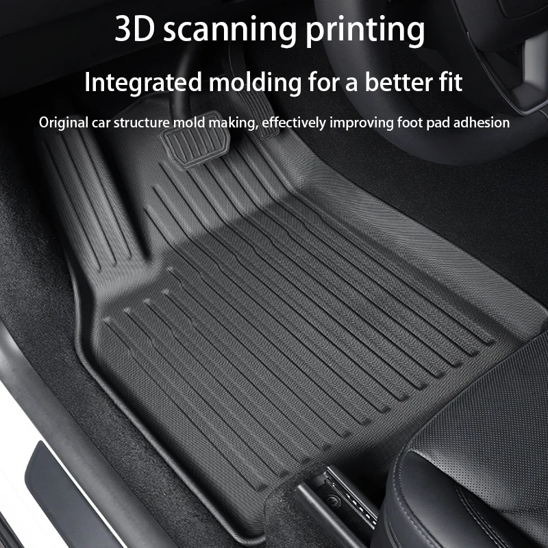 For Tesla Model Y Highland Foot Pad Front and Back Trunk Mat TPE Waterproof Weather-resistant Pads Up and Down Layer Mats