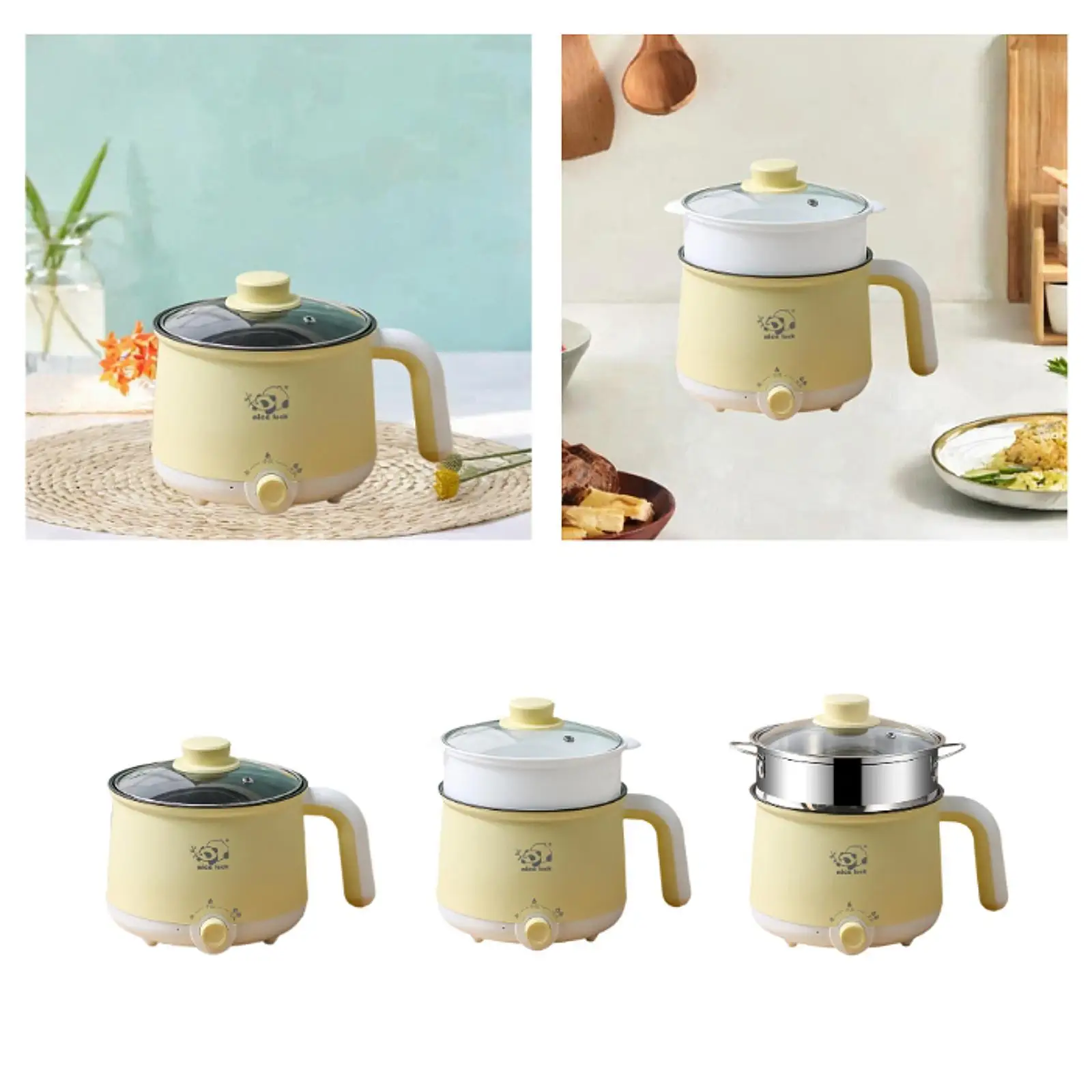 Mini Hot Pot Portable Multifunctional Dry Protection Electric Rice Cooker Noodles Cooker for Soup Cooking Eggs Dumpling Porridge 3