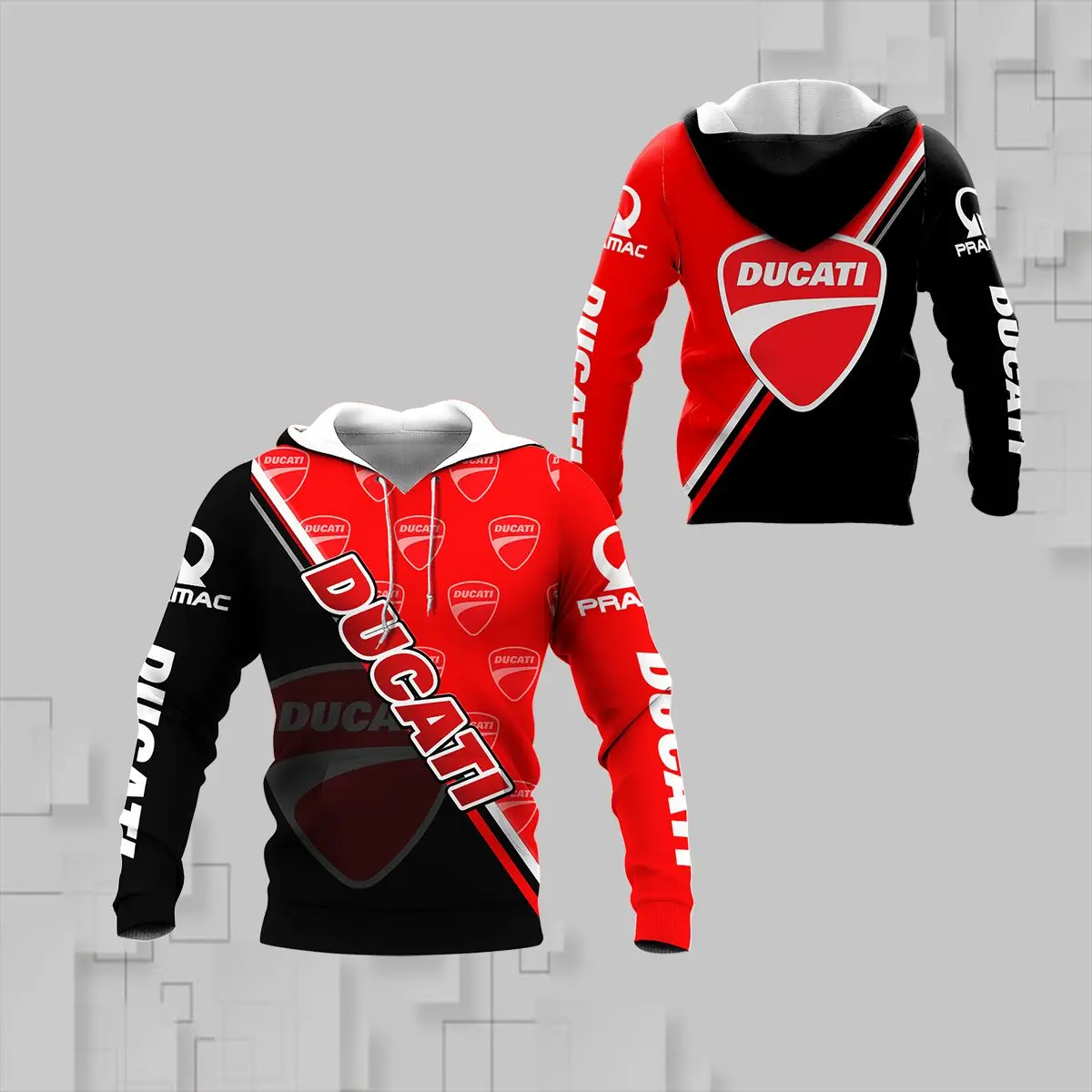 

Men's 3D Digital Print Hoodie Ducati Logo Racing Suit 2023 Spring and Autumn New Boys and Girls Hoodie Personality