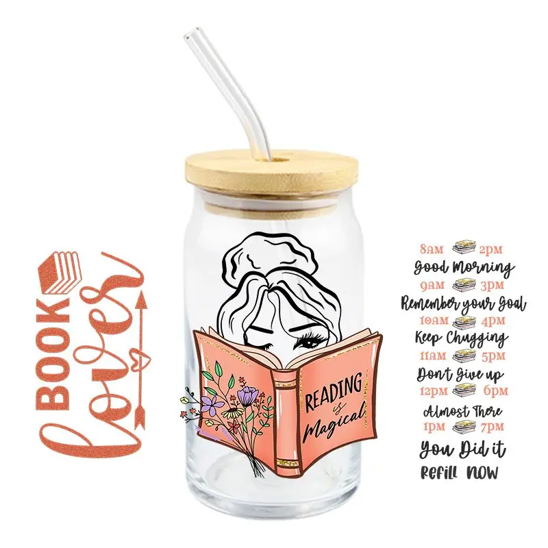 Cartoon Books UV DTF Wrap Transfer Stickers Fashion Trend Design DIY Waterproof DTF Wrap for Glasses Cups Mugs Decal