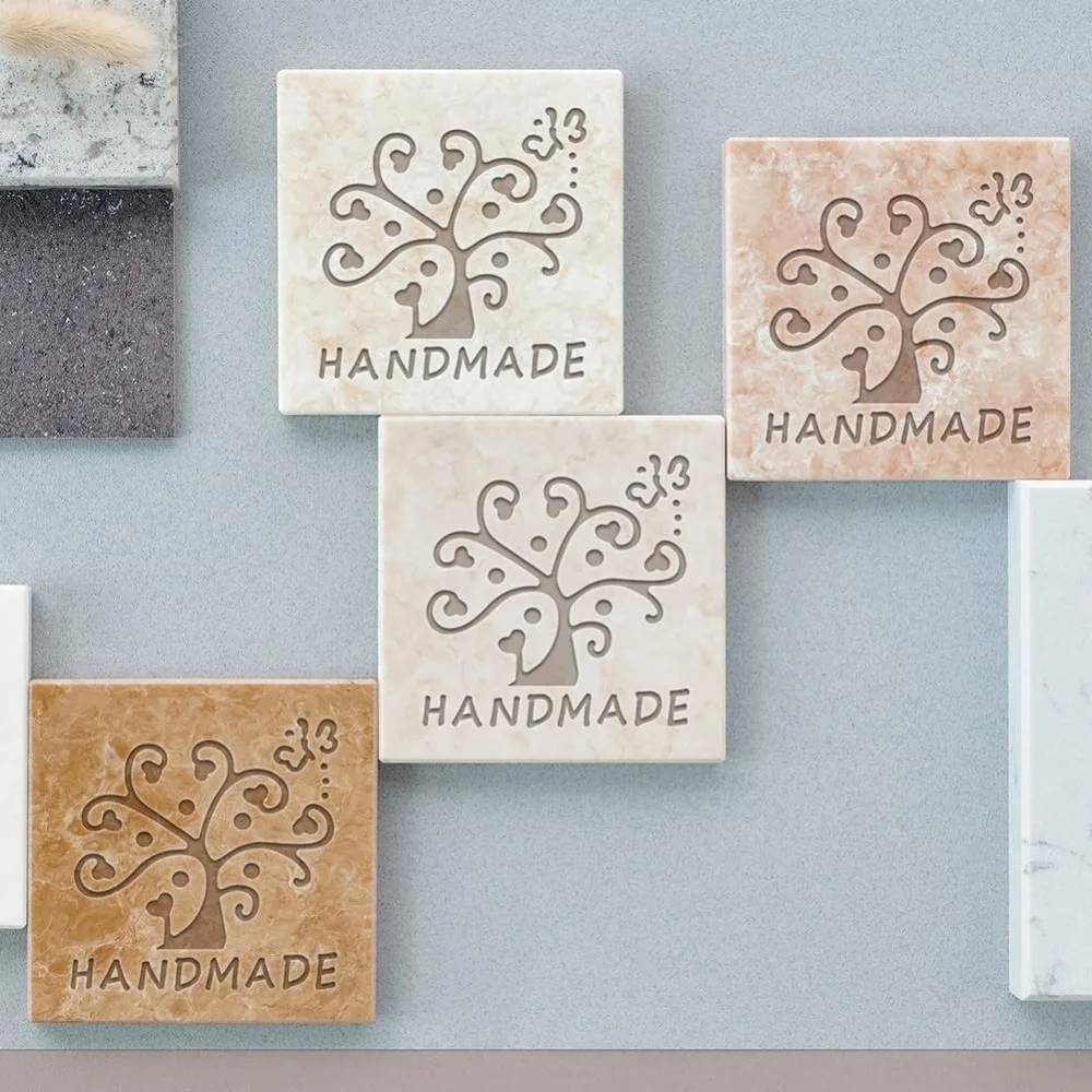 Handmade Soap Stamp Flower Acrylic Stamp with Handle Tree Soap Embossing Chapter Imprint for Handmade
