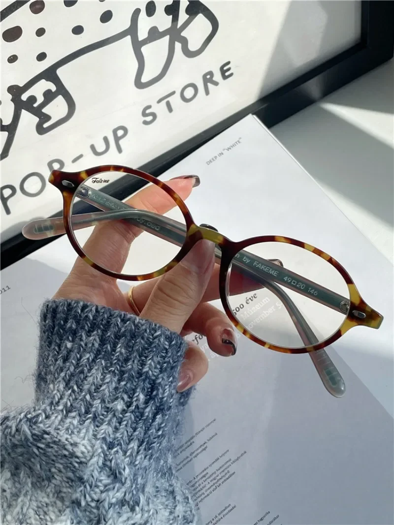 Retro Myopie Brille Frauen Kleine Runde Rahmen Anti Blau Licht Männer Künstlerische Rahmen Gläser 0 Bis -4,0 – Detail 16