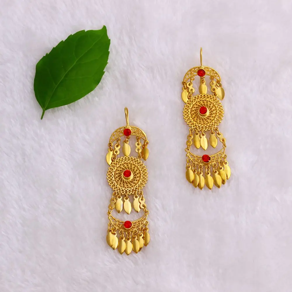 Buy Fida Gold Ethnic Traditional Wedding Bold Kundan & Pearls Drop Earrings  For Women(OAW21FIJE18) Online