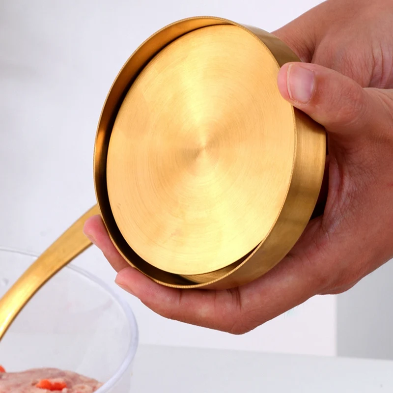 Stainless Steel Non-Stick Stuffed Hamburger Beef Press Mould Barbecue Kitchen Gadget Red