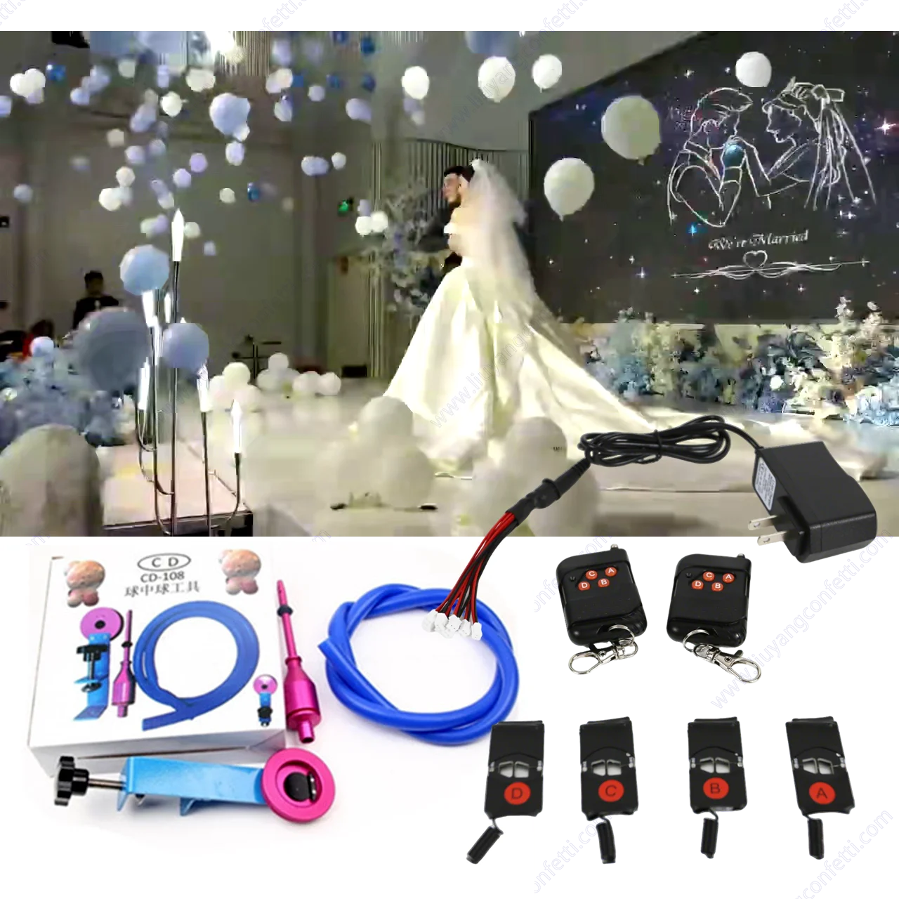 Balloon Blast Machine Exploding Kit Stage Party Decoration Wedding ...