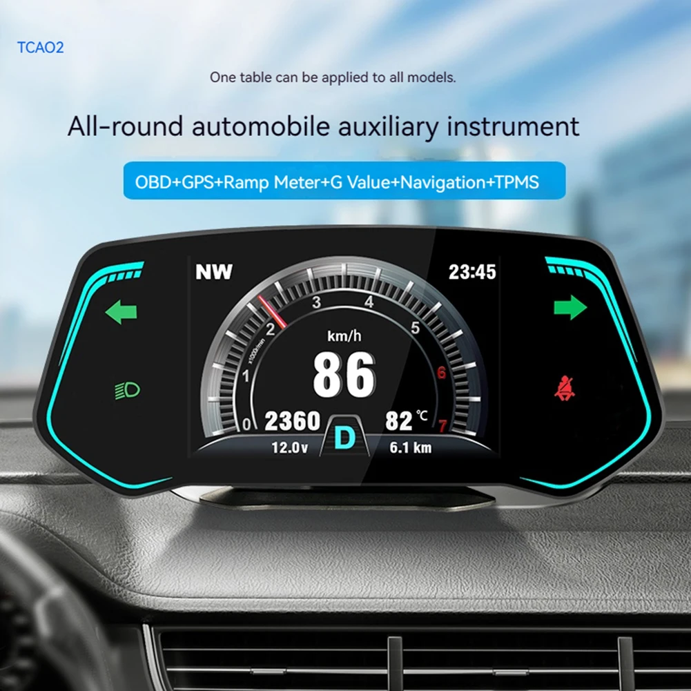 

1x OBD2+GPS HUD Car Digital Head Up Display Speedometer Turbo RPM Alarm Temp Universal Auto Interior Parts Gauges Electronics