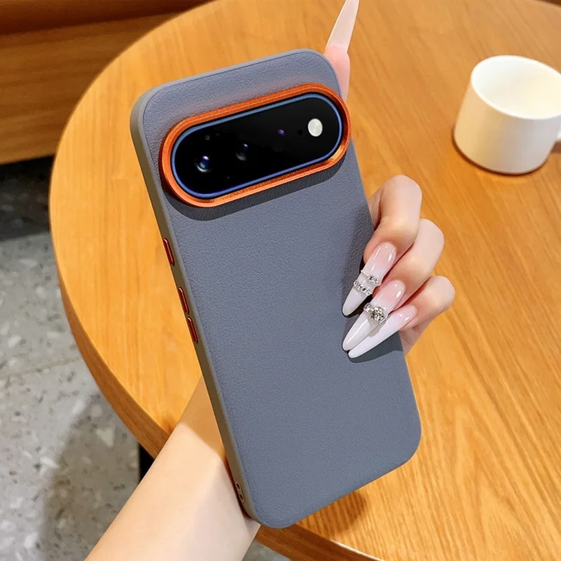 Orange Leather Camera Protective Case - Slim Back Cover