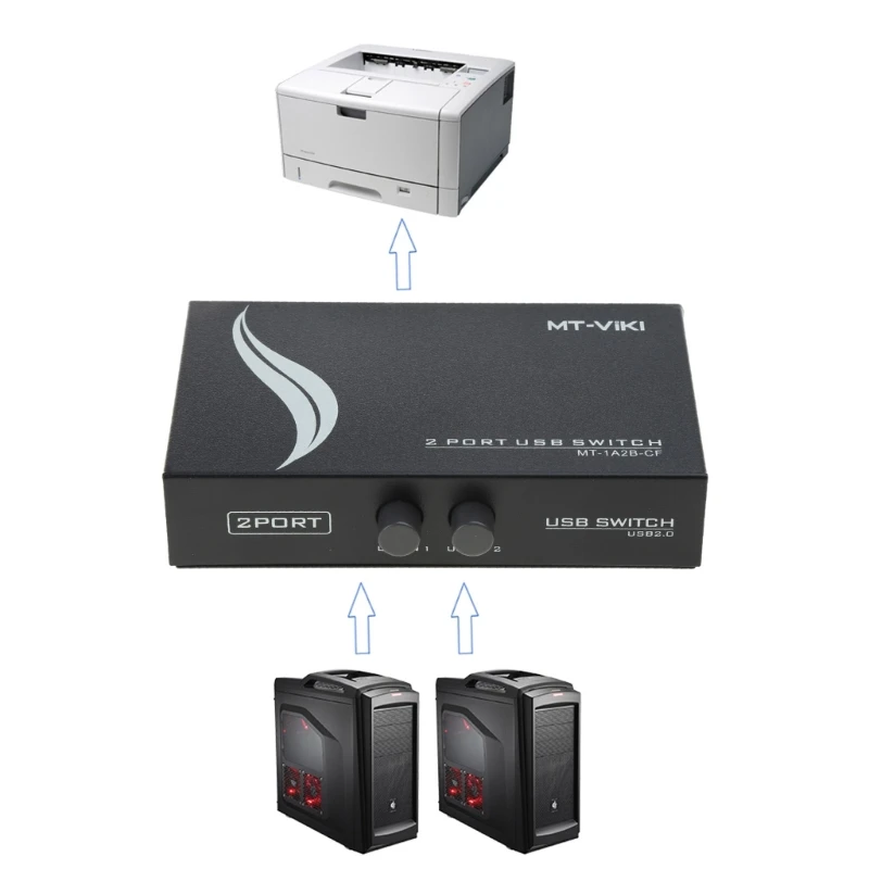 2 Ports USB2.0 Sharing Device Switch Switcher Adapter Box for PC Scanner Printer usb kvm switch