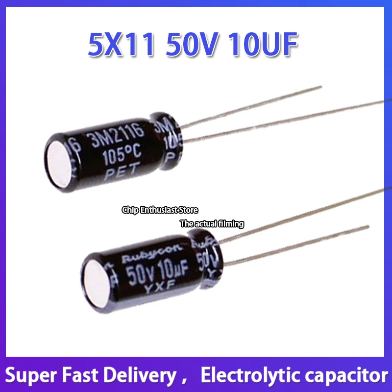 10PCS5X1150V10UFRubyconimportedaluminumelectrolyticcapacitor