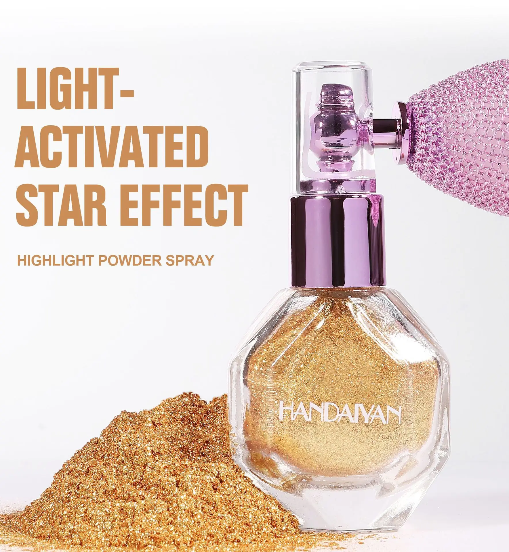 Description Picture 5 of item5 Color Body Highlight Powder Spray Brightening Sparkling Glitter Clothes Face Hair Makeup Highlighter Spray