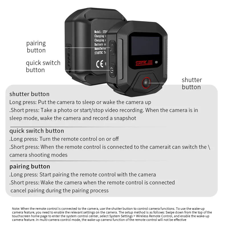 Bluetooth-Fernbedienung mit integriertem GPS für DJI Osmo Action 6/Action 5 Pro/Action 4 mit Handschlaufe und Fahrradhalterung – Detail 11