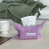 Nordic Style Hanging Plush Napkin Boxes Solid Color Issue Bag Thread Napkin Holder Tissue Bag Storage Napkins 4