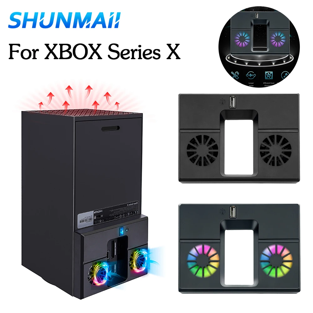 호스트 사이드 라디에이터 수직 냉각 선풍기, 듀얼 팬, USB 포트 냉각 스탠드, Xbox 시리즈 X용 냉각 시스템 액세서리