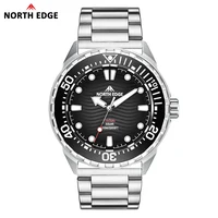 NORTH EDGE 2025 nouvelle montre de plongée à énergie solaire TRITON hommes montres à Quartz de luxe pour hommes boîtier en acier inoxydable 316L étanche 300M 6