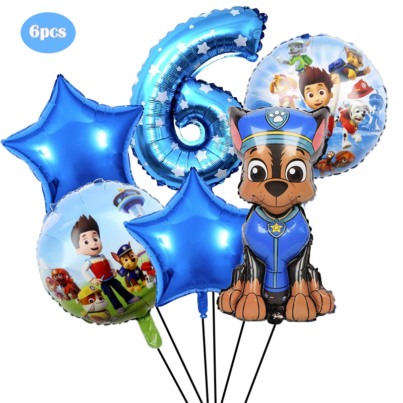 thumbnail image 1 of Kits de decoración para fiestas de cumpleaños de Paw Patrol, nuevos platos de papel, servilletas, vasos, globos y suministros de feliz cumpleaños para niños, 1 of 5