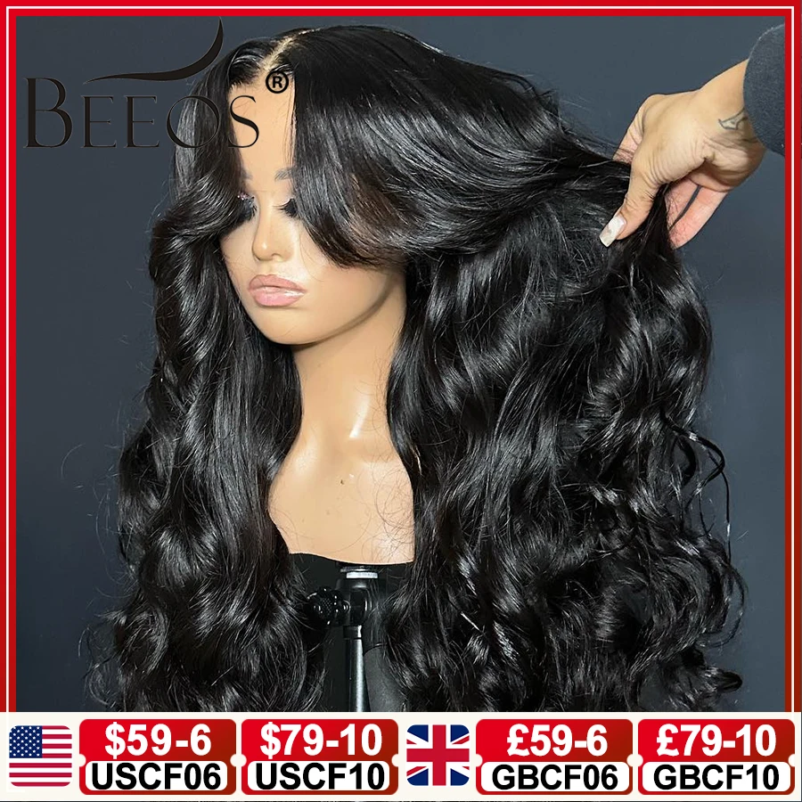 Jet Black 250% 13x6 HD Lace Front Wig Body Wave Preplucked