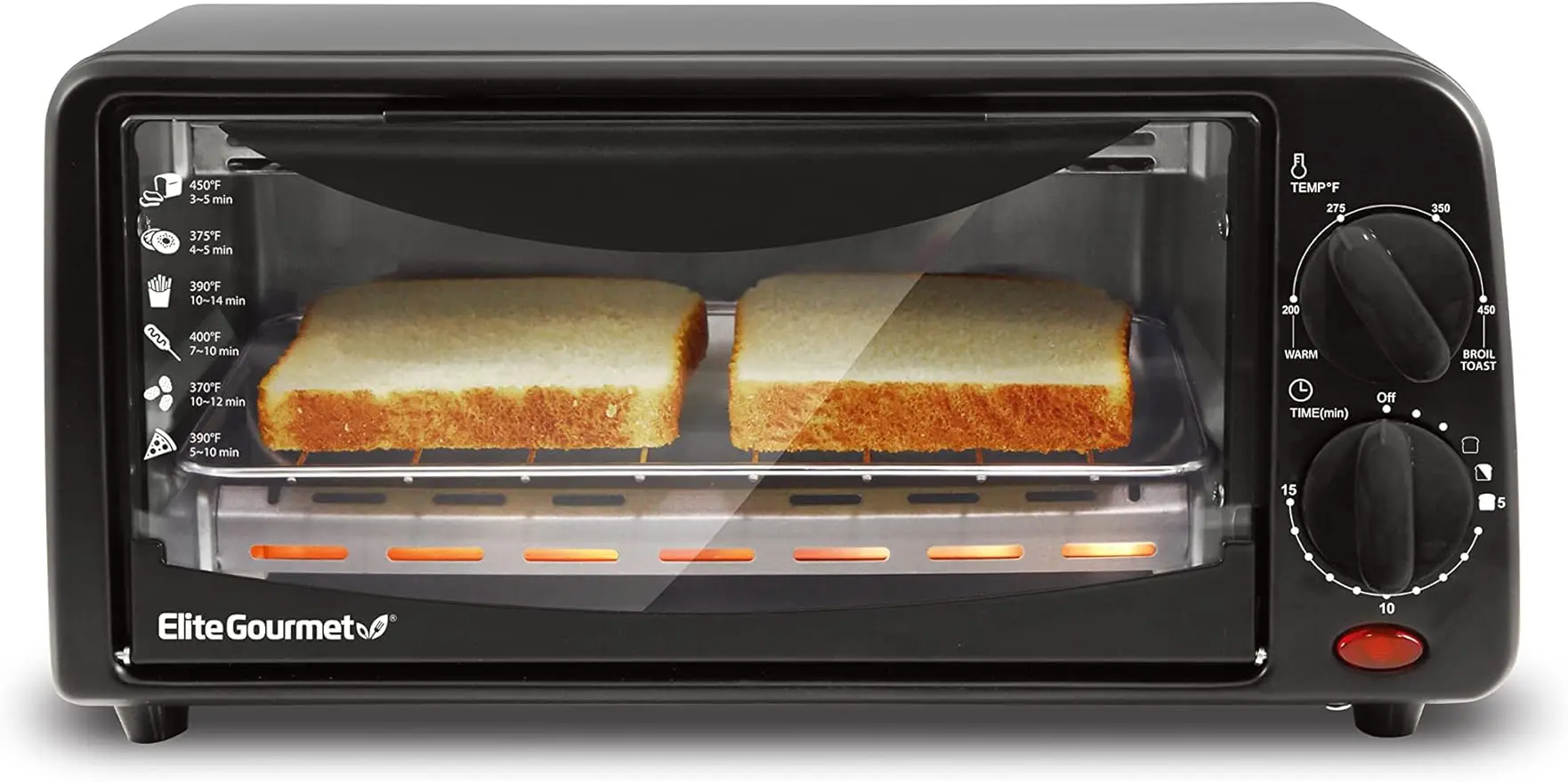 

ETO236 Personal 2 Slice Countertop Toaster Oven with 15 Minute Timer Includes Pan and Wire Rack, Bake, Broil, Toast, Black