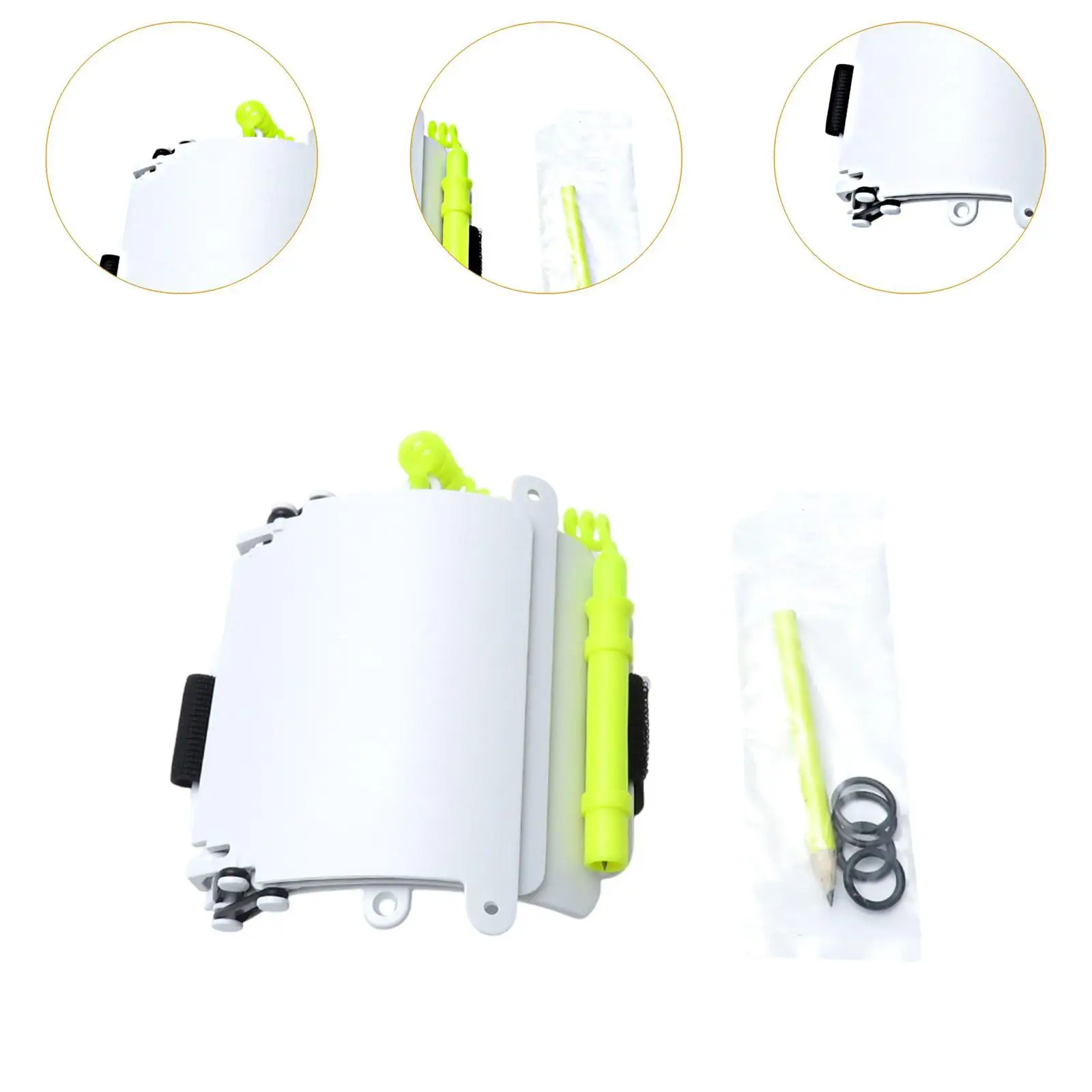 Scuba Diving Writing Slate Writing Sheets with 4 O Rings Diving Supplies Premium Notebook Dive Wrist Slate with Pencil