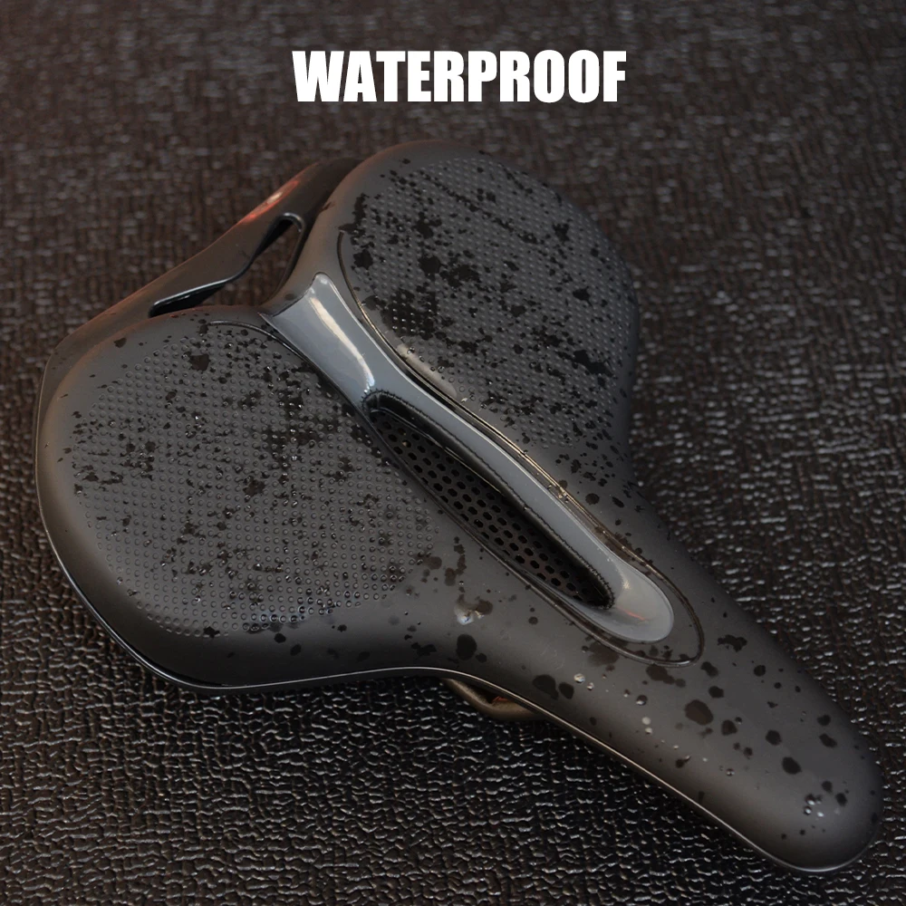 MTB Bike Saddle Breathable Big Butt Cushion Leather Surface Seat Mountain Bicycle Shock Absorbing Hollow Cushion Accessories bicycle saddle bicycle seat cushion bike riding cushion