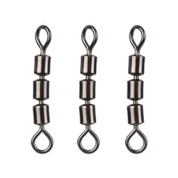 10PCS Rolling Triple Bearing Safe Fishing Swivels Stainless Steel  Corrosion Resistant Lightweight Portable Quick Connector