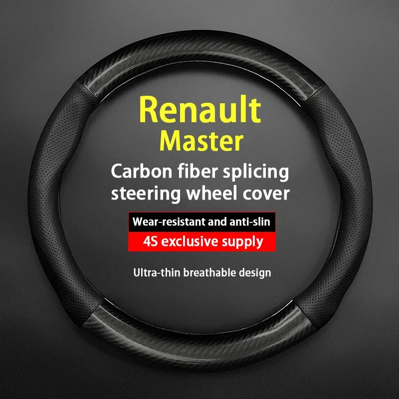 Für Renault Master Lenkradbezug aus echtem Leder, Kohlefaser, geruchlos, dünn