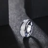 Tigrade 8mm Tungsten Carbide Rings For Men 24K Gold Plated Polished Edge Sandblasted Domed Wedding Ring Engagement Band Jewelry 4