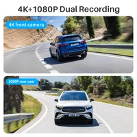 Caméra embarquée avant et arrière 4K KAWA D7, enregistreur vidéo 4K WiFi6, mini caméra arrière DVR pour voiture, commande vocale/application, dashcam 2