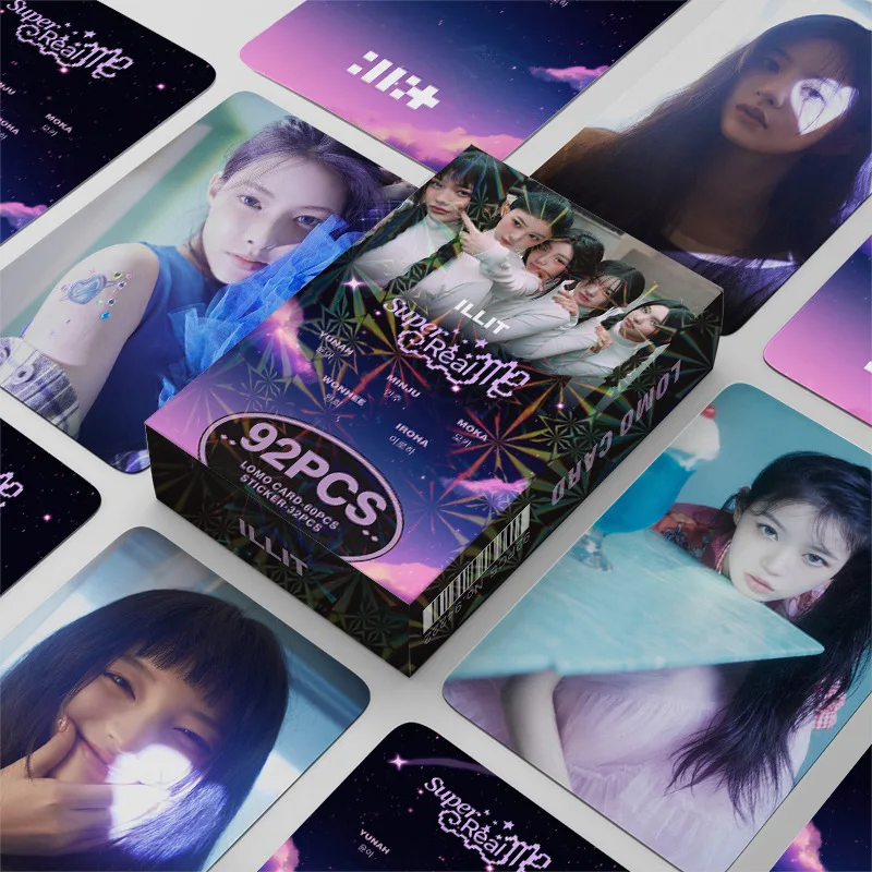 

Новый альбом Kpop Idol ILLIT, супер реальные мне ломо-карты, HD фотокарты, наклейки YUNAH MINJU MOKA WONHEE IROHA, подарки для фанатов, 92 шт./набор