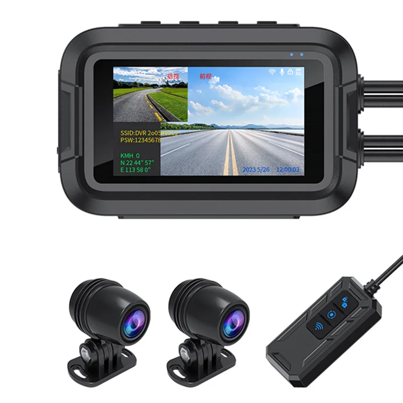 3.0 WiFi GPS Motorcycle Dashcam Dual AHD 1080P Dash Cam Moto Camera Front  and Rear Black Box Video Recording Motorcycle DVR - AliExpress