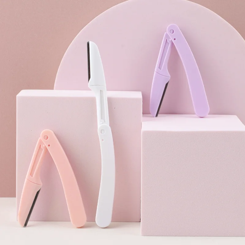 Safe Folding Ladies Face Shaver Eyebrow Trimmer Blade Anti-Scratch Razor Makeup Tools Eyebrow Trimmer Face Razor For Women 1/3pc eyebrow trimmer set,eyebrow trimmer,eyebrow razor set,hair shaver,eyebrow razor,facial hair remover,eyebrow trimmer blade,face shaver