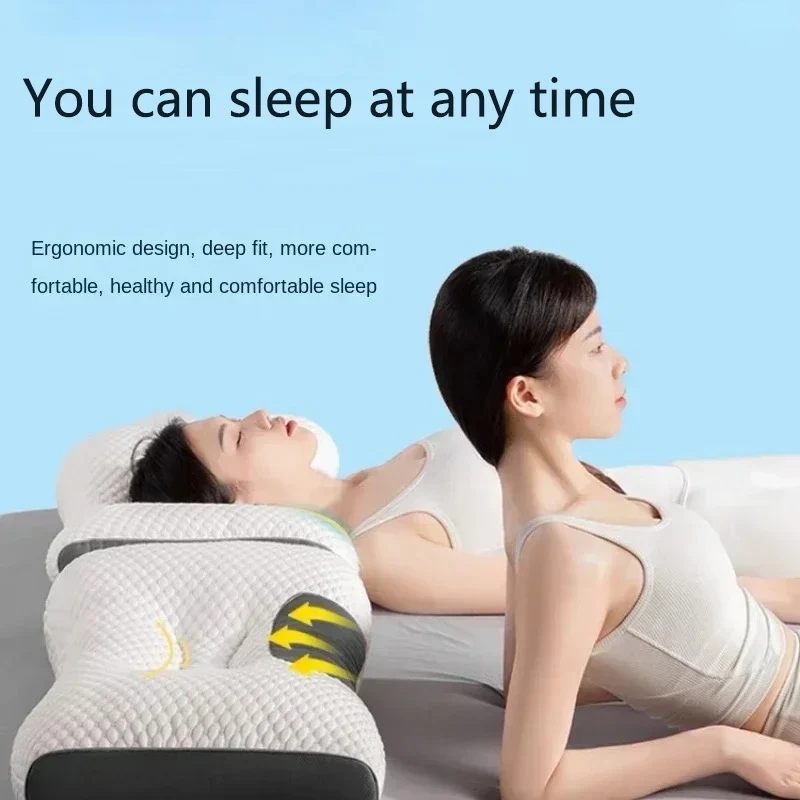 Enhanced Neck Support Pillow with Soybean Fiber and SPA Massage Features