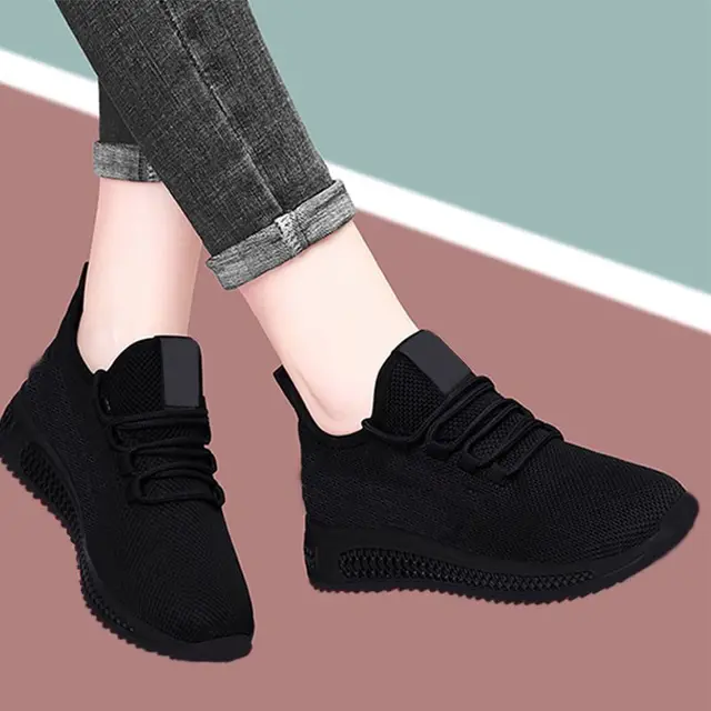 Women's Breathable Non-slip Platform Fashion New Casual Shoes Korean Running Shoes Black Sneakers Shoes for Women 2024 Autumn 5