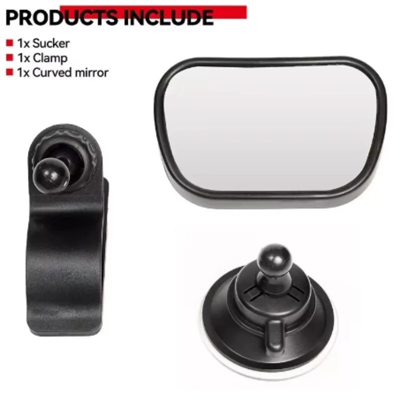 Car Interior Rear View Baby Child Seat Safety Mirror Adjustable Wide-angle 360 Degrees Rotatable with Suction Cup Clip Kit